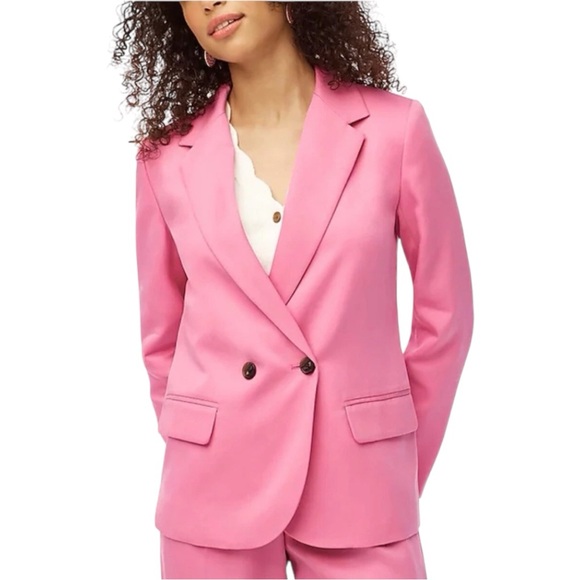 J. Crew Factory Jackets & Blazers - NWT J. Crew Factory Drapey Twill Double-Breasted Suit Blazer Power Mauve Pink 12